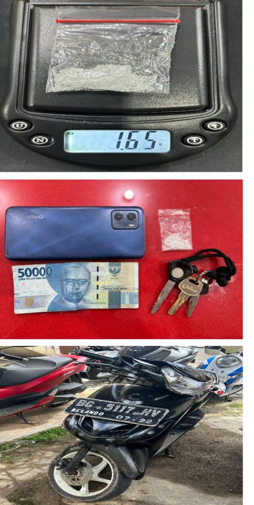Tersembunyi di Stang Motor Penggeledahan Dilakukan Secara Teliti, Akhirnya Petugas Satnarkoba Polres Lubuklinggau Berhasil Menemukan 1 klip plastik bening Berisi kristal Diduga Sabu