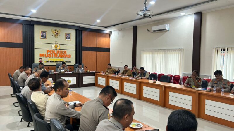 Dipimpin Wakapolri, Polres Musi Rawas Bersama Instansi Terkait Ikuti Zoom Meeting Antisipasi Fenomena El Nino “Godzilla”
