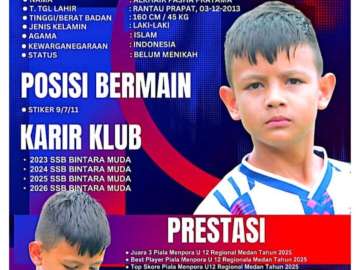 Putra Labuhanbatu Alkhair Pasha Pratama Perkuat Tim Akademi  Persib Cimahi Di Kompetisi Suratin U-13 Tahun 2026