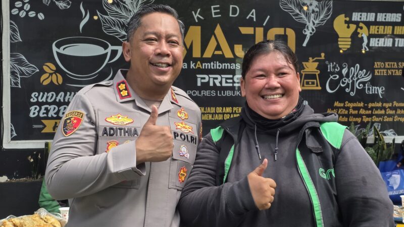 KAPOLRES LUBUK LINGGAU MERESMIKAN   KEDAI MAJO PROSISI, SEBAGAI BENTUK MEMPERKUATKAN KOMUNIKASI MASYARAKAT DAN OJOL