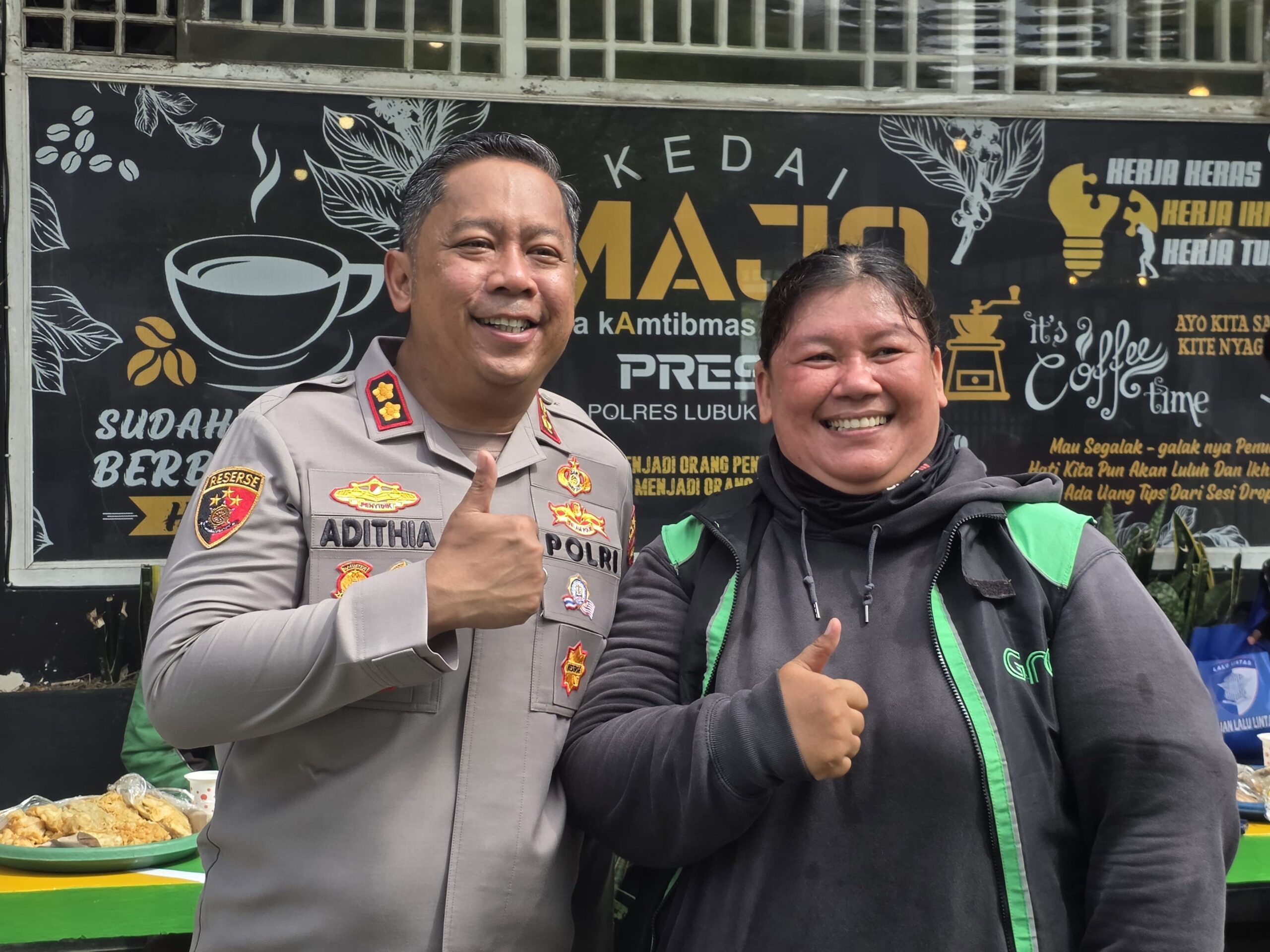 KAPOLRES LUBUK LINGGAU MERESMIKAN   KEDAI MAJO PROSISI, SEBAGAI BENTUK MEMPERKUATKAN KOMUNIKASI MASYARAKAT DAN OJOL