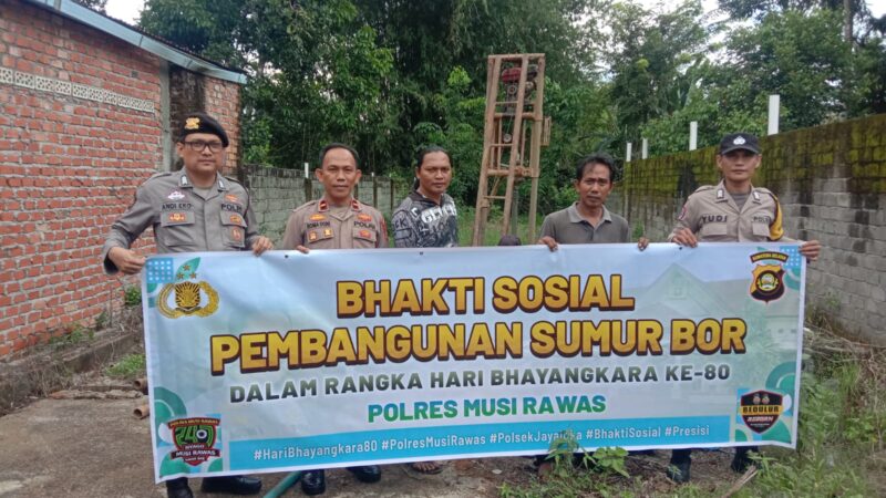 Polres Musi Rawas Bangun Sumur Bor di Masjid Muhajirin, Wujud Bhakti Sosial Hari Bhayangkara ke-80
