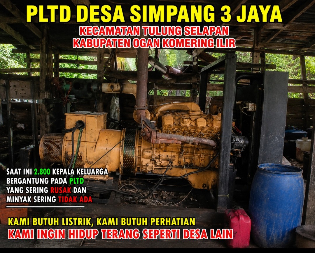 2.800 KK MASIH GELAP GULITA ,Warga Simpang 3 Jaya Keluhkan PLN Belum Masuk, Mesin PLTD Rusak Terus Sejak 2009
