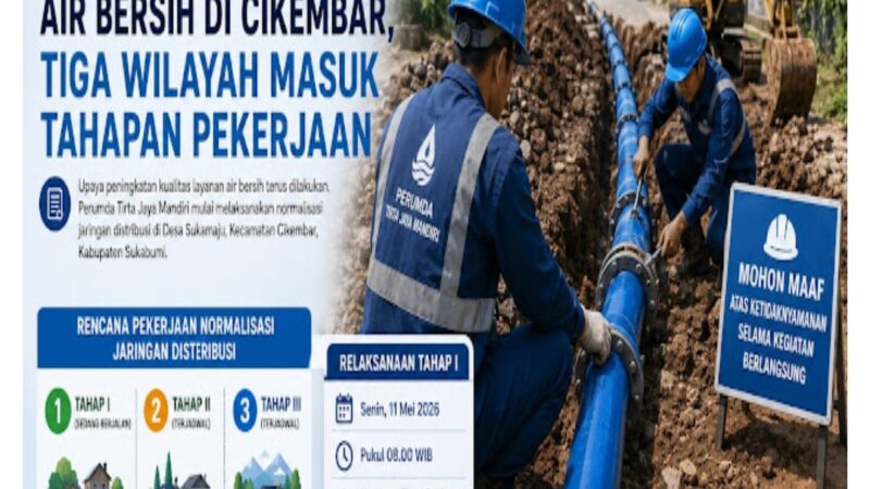 Perumda TJM Kabupaten Sukabumi Lakukan Normalisasi Air Bersih DiDesa Cikenbar