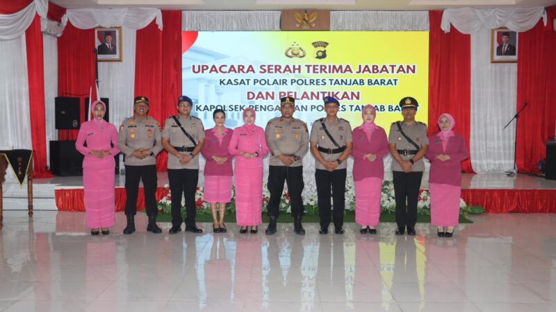 Kapolres Tanjab Barat Pimpin Sertijab Kasat Polairud dan Pelantikan Kapolsek Pengabuan