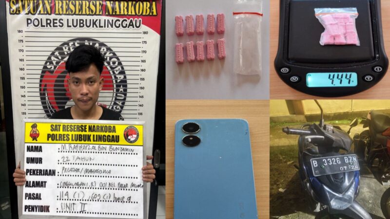 Komitmen Satresnarkoba Polres Lubuk Linggau Berantas Peredaran Gelap Narkotika , Tangkap Pemuda MR (22), warga Kelurahan Pasar Muara Beliti