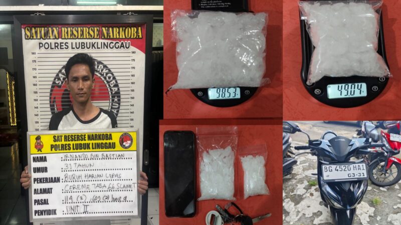 Satresnarkoba Polres Lubuk Linggau kembali Perang Terhadap Peredaran Gelap Narkotika, Petugas Amankan Seorang Buruh Inisial IR