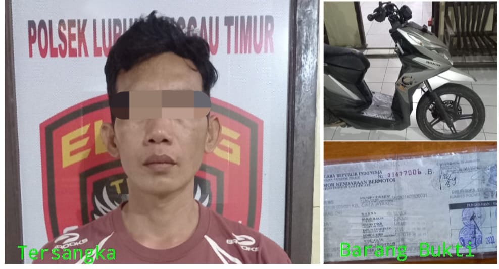 Tersangka PY, Buruh Asal Kecamatan Tuah Negeri,Pelaku Penipuan Penggelapan Sepeda Motor Berhasil Ditangkap Unit Reskrim Polsek Lubuk Linggau Timur