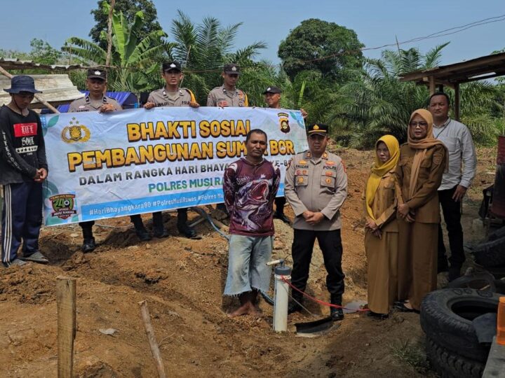 Atasi Krisis Air Bersih, Polres Musi Rawas Rampungkan Pembangunan Sumur Bor Sambut Hari Bhayangkara ke-80