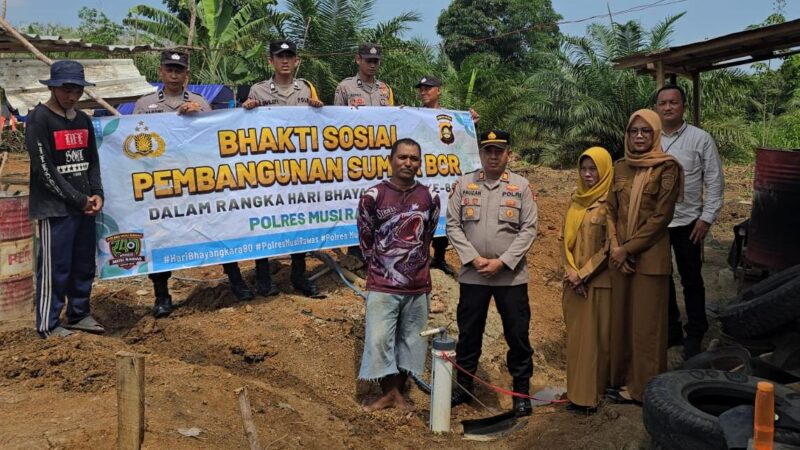 Atasi Krisis Air Bersih, Polres Musi Rawas Rampungkan Pembangunan Sumur Bor Sambut Hari Bhayangkara ke-80
