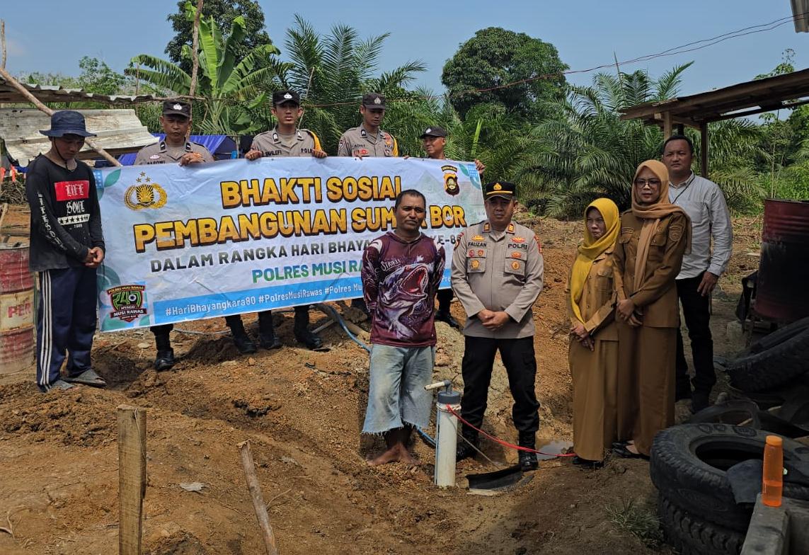 Atasi Krisis Air Bersih, Polres Musi Rawas Rampungkan Pembangunan Sumur Bor Sambut Hari Bhayangkara ke-80