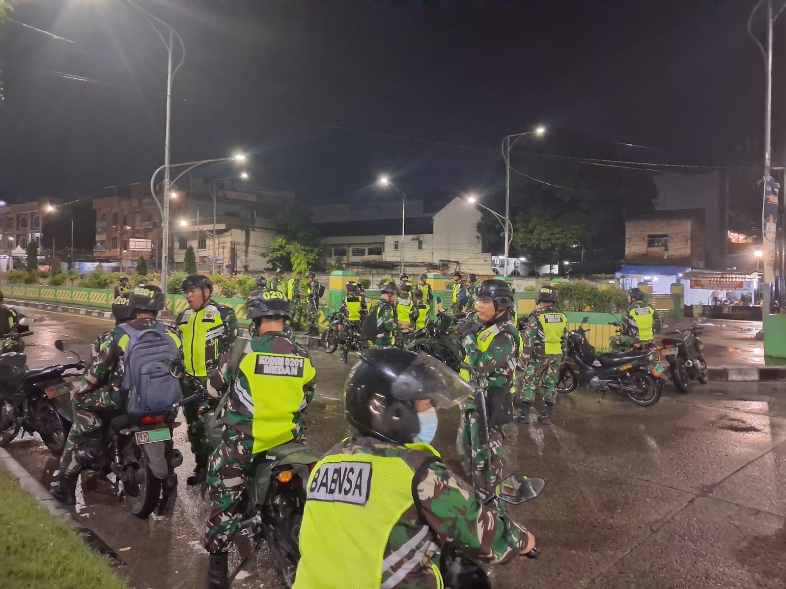 Ciptakan Rasa Aman, Kodim 0201/Medan Gelar Patroli Malam di Jalur Strategis Kota Medan