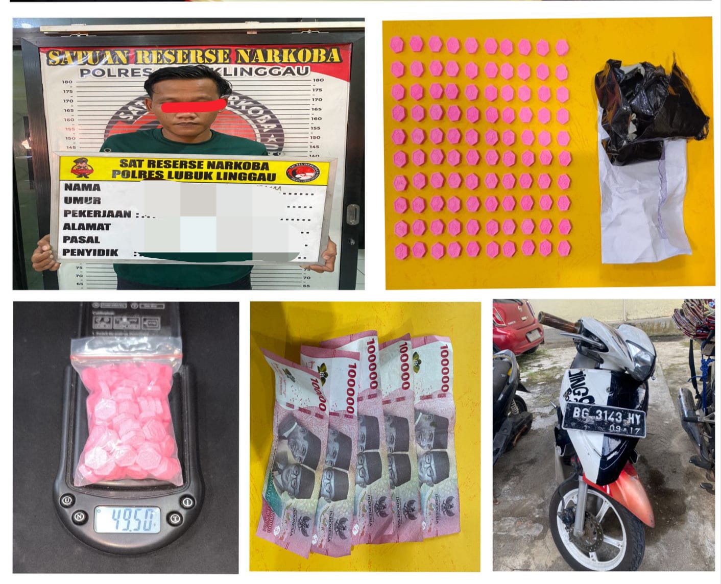 Satresnarkoba Polres Lubuklinggau Berhasil Menghadang Pria Ak di Depan Pintu Masuk Patok Besi