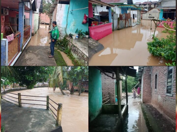 Tingginya curah hujan Menyebabkan , Puluhan Rumah Warga di Sekitar Bantaran Terendam, Dengan Sigapnya Polsek Lubuklinggau Barat Memantau Situasi 
