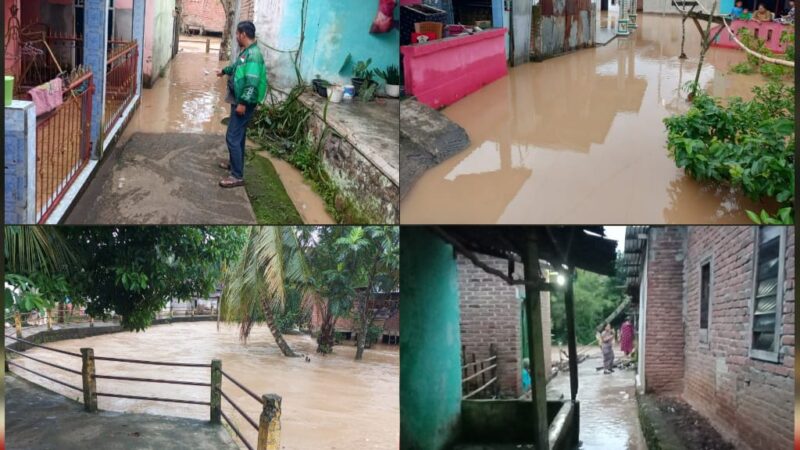 Tingginya curah hujan Menyebabkan , Puluhan Rumah Warga di Sekitar Bantaran Terendam, Dengan Sigapnya Polsek Lubuklinggau Barat Memantau Situasi