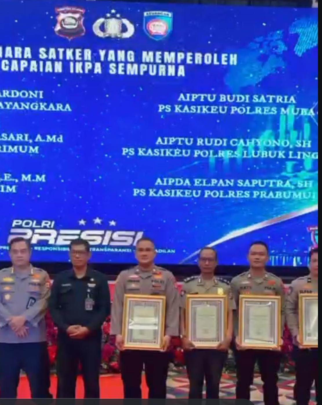 Personel Polres Lubuk Linggau Polda Sumatera Selatan, Sabet Penghargaan Bergengsi