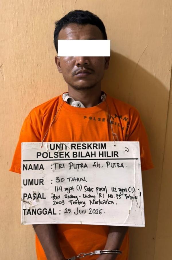 Polsek Bilah Hilir Amankan Pria Diduga Terlibat Sabu, Barang Bukti 2,22 Gram Disita