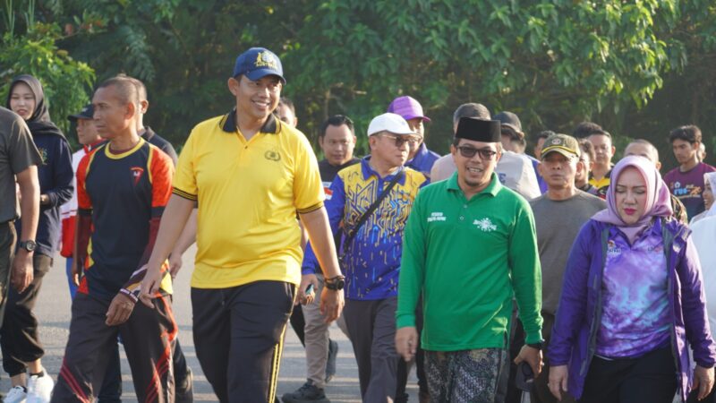 Sinergi Polres Musi Rawas, Stakeholder, dan Warga dalam Jalan Sehat Hari Bhayangkara ke-80