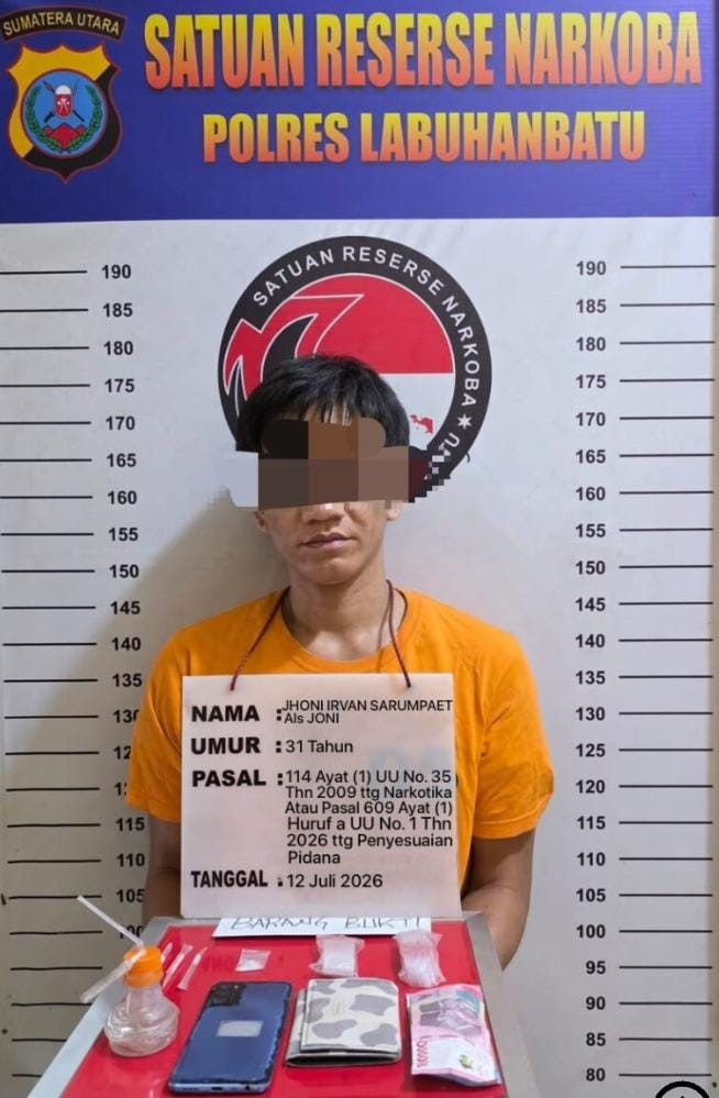 Residivis Pengedar Sabu Ditangkap Satres Narkoba Polres Labuhanbatu