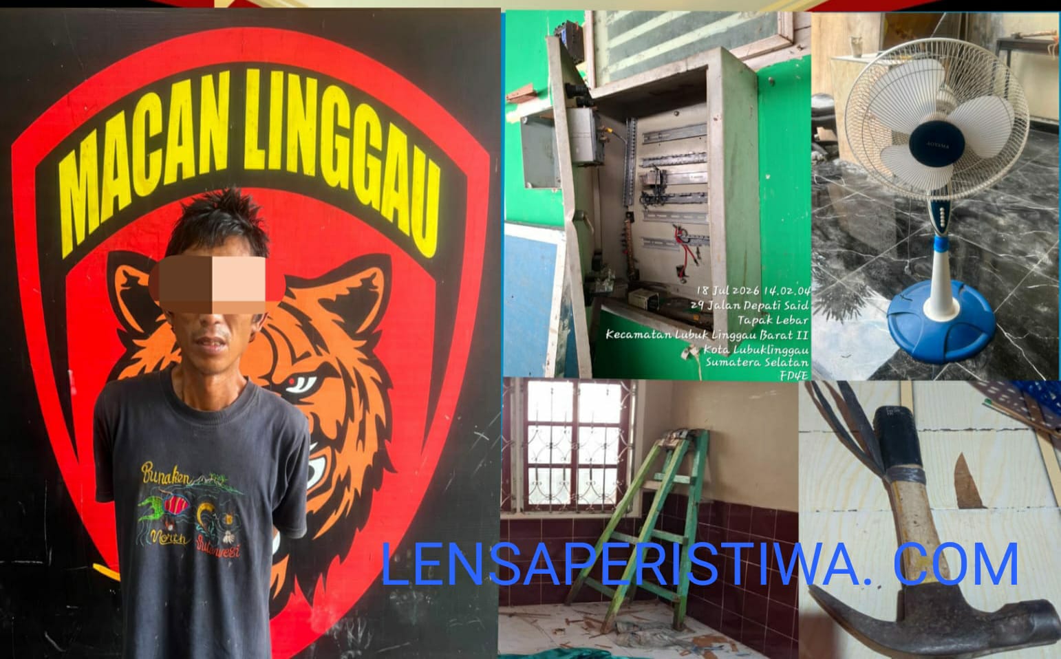 POLRES LUBUK LINGGAU,TIM MACAN MERINGKUS PELAKU PENCURIAN DI KLINIK HAPSARI MEDIKA.LOKASI DI KELURAHAN TAPAK LEBAR,KECAMATAN LUBUK LINGGAU BARAT II