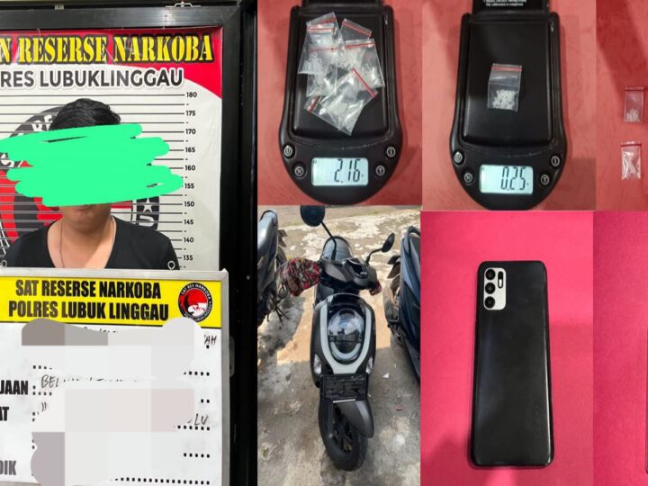 SATRESNARKOBA POLRES LUBUK LINGGAU MERINGKUS SEORANG PENGEDAR SABU,LOKASI DI JALAN BUKIT SULAP KELURAHAN WIRA KARYA