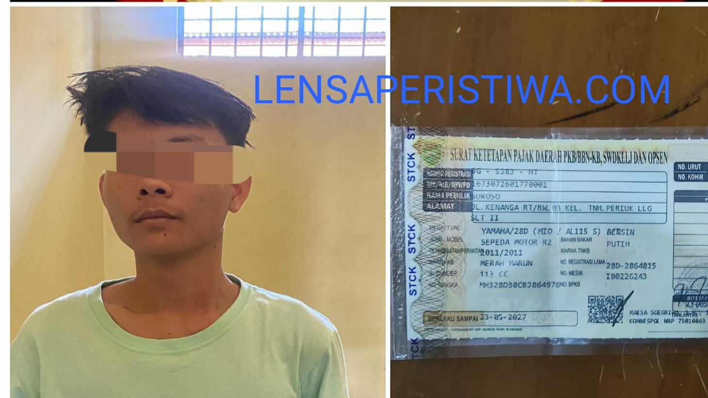 POLSEK LUBUK LINGGAU SELATAN MENANGKAP PEMUDA YANG MENGGELAPKAN MOTOR TEMANNYA SENDIRI,ALASAN MAU BELI MINUMAN