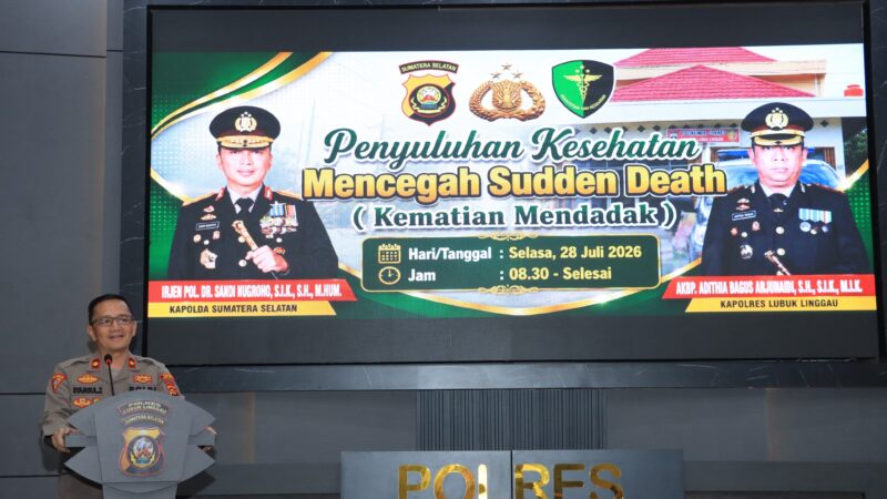 Polres lubuk Linggau Gelar Penyuluhan Kesehatan Dengan Tema”Mencegah Sudden Death (Kematian Secara Mendadak)”