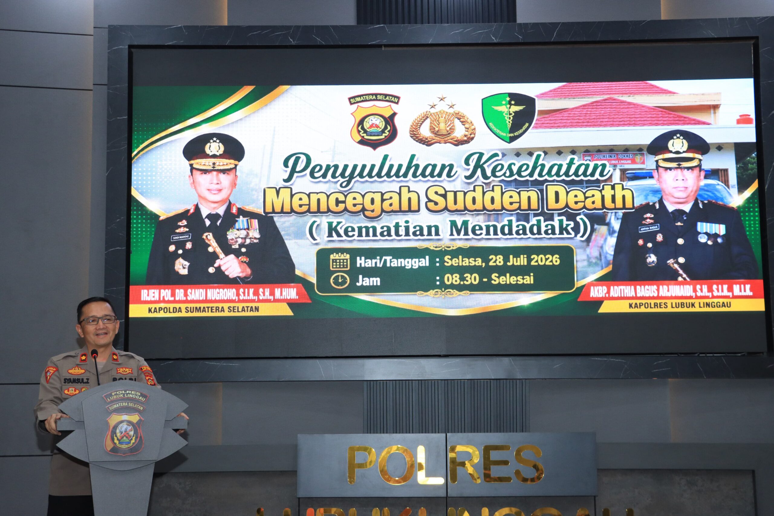 Polres lubuk Linggau Gelar Penyuluhan Kesehatan Dengan Tema”Mencegah Sudden Death (Kematian Secara Mendadak)”
