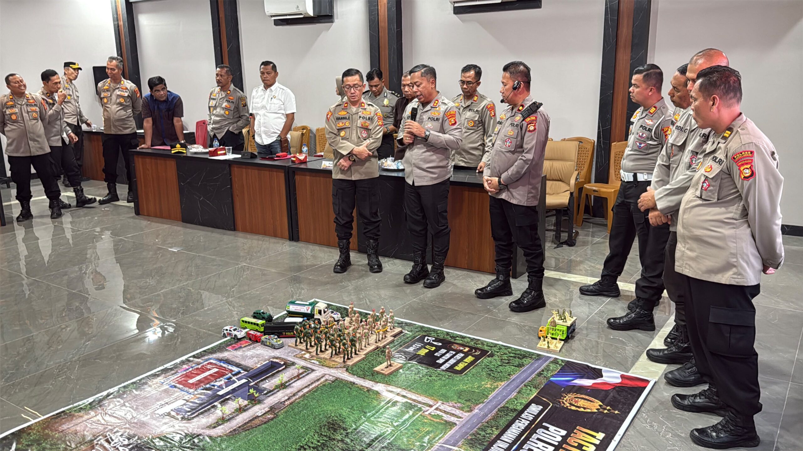 Satukan Persepsi, Strategi, dan Pengujian Kesiapan Operasional Dalam Menghadapi Dinamika Keamanan Polres Lubuk Linggau Latihan TFG