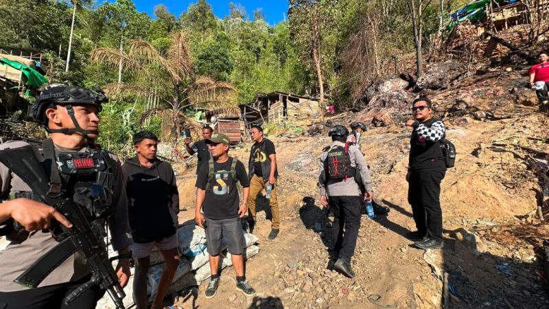 POLDA GORONTALO POLICE LINE LUBANG TAMBANG EMAS DI BONE BOLANGO