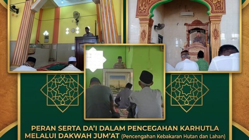 Peran Aktif Da’i Kamtibmas Polres Musi Rawas Sampaikan Himbauan Karhutla di Mimbar Jumat