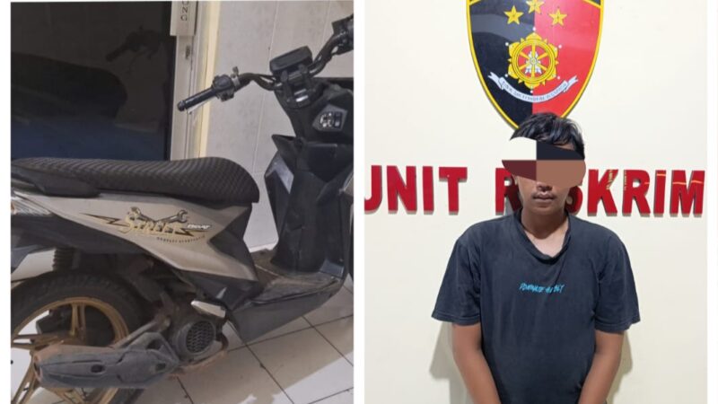 TIM RESKRIM POLSEK LUBUK LINGGAU UTARA 1,MERINGKUS SEORANG BURONAN DALAM KASUS PENGGELAPAN SEPEDA MOTOR.