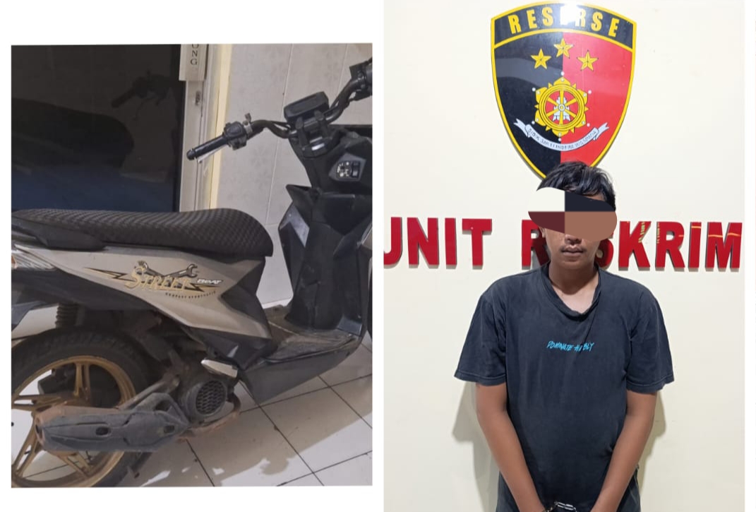 TIM RESKRIM POLSEK LUBUK LINGGAU UTARA 1,MERINGKUS SEORANG BURONAN DALAM KASUS PENGGELAPAN SEPEDA MOTOR.