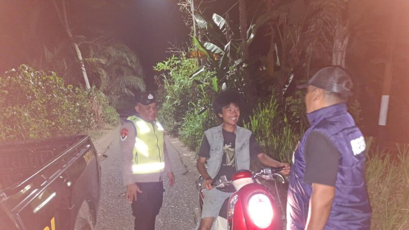 Polsek Tugumulyo Polres Musi Rawas Gelar Pembinaan dan Himbauan di Lokasi Balap Liar Jalan Lintas Kalibening