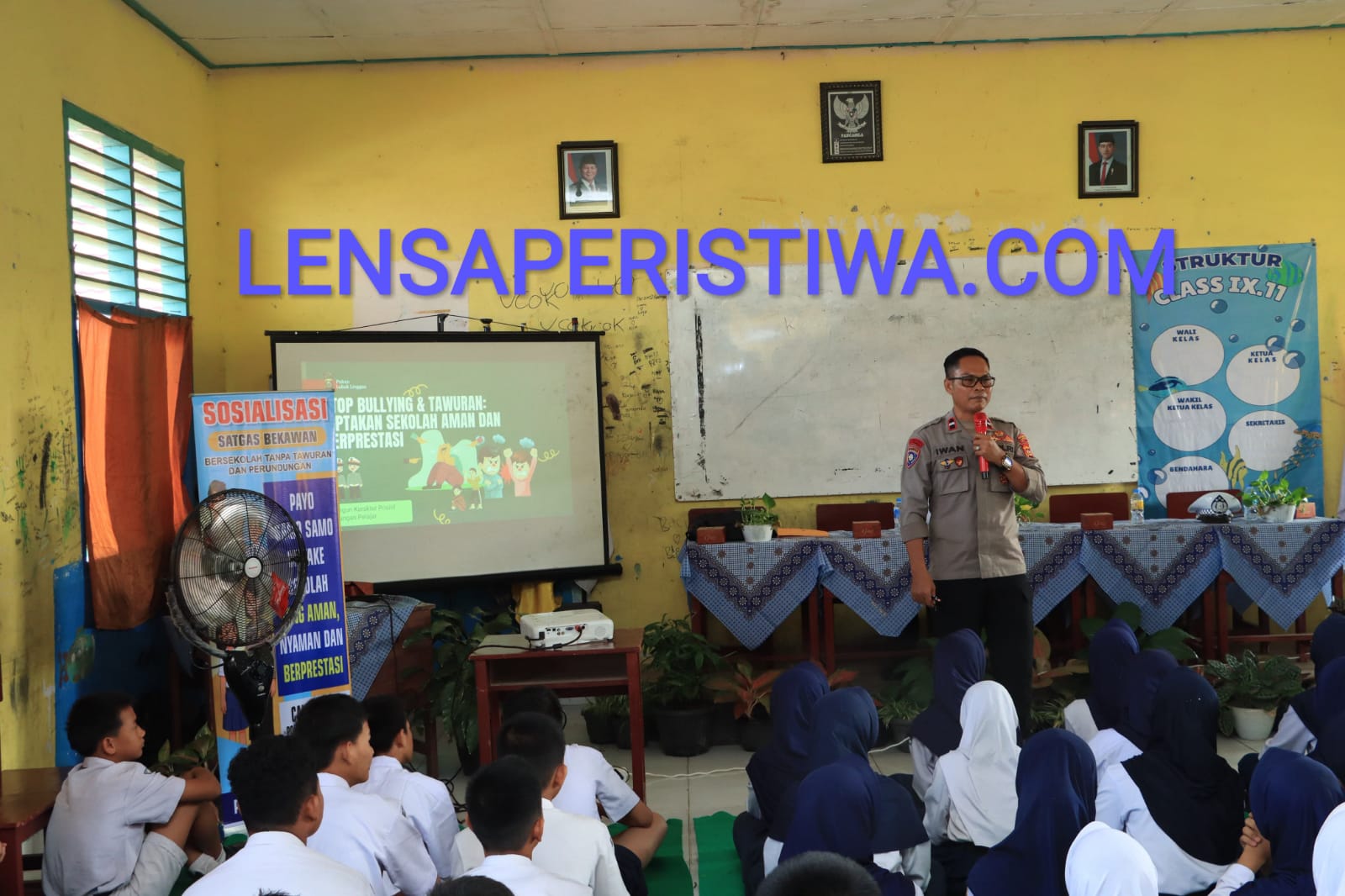 SATGAS BEKAWAN POLRES LUBUK LINGGAU MELAKUKAN EDUKASI DENGAN PELAJAR SMPN 1,UNTUK MENCEGAH ADANYA PERUNDUNGAN DAN TAWURAN. 