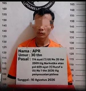 Seorang pria di tangkap pollisi karena Diduga Kuasai 1,8 Gram Sabu di Rantau Utara