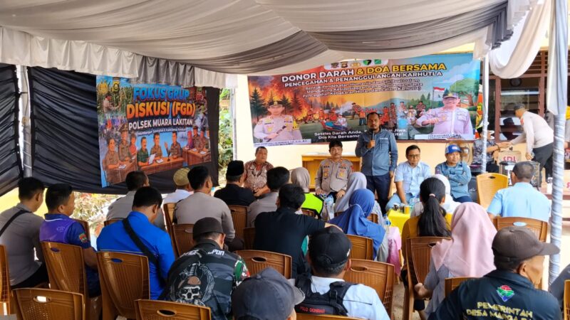 Sinergi Polsek Muara Lakitan Polres Musi Rawas dan PT. Lonsum, Gelar Donor Darah Sekaligus Doa Bersama Cegah Karhutla