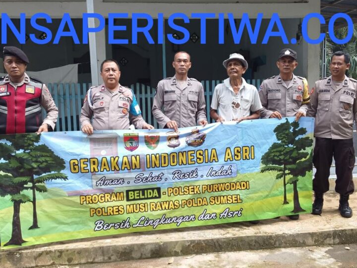 BUKTI AKSI NYATA PROGRAM BELIDA,POLSEK PURWODADI POLRES MUSI RAWAS BERSIHKAN MUSHOLA NURUL ISLAM