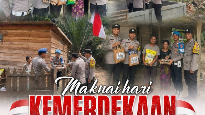 Polsek Muara Lakitan Polres Musi Rawas Hadirkan Makna Kemerdekaan Lewat Bakti Sosial