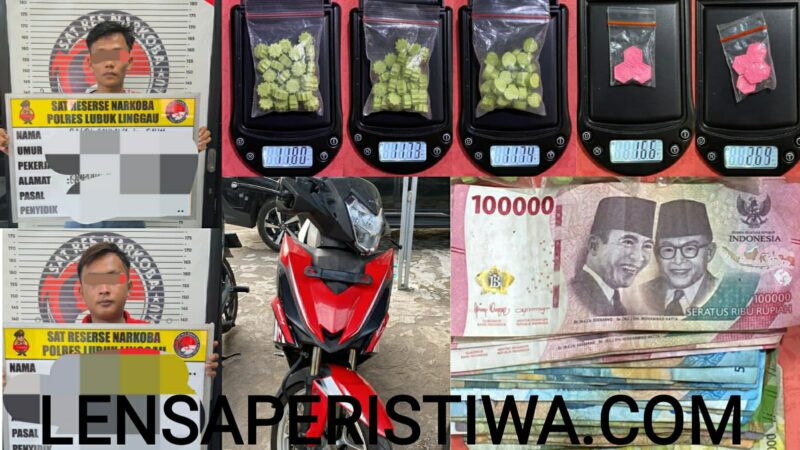 JAJARAN SATRESNARKOBA POLRES LUBUK LINGGAU MERINGKUS 2 PENGEDAR BARANG HARAM,MEMBAWA 5(LIMA) PLASTIK KLIP BENING BERISI 98 BUTIR EKSTASI