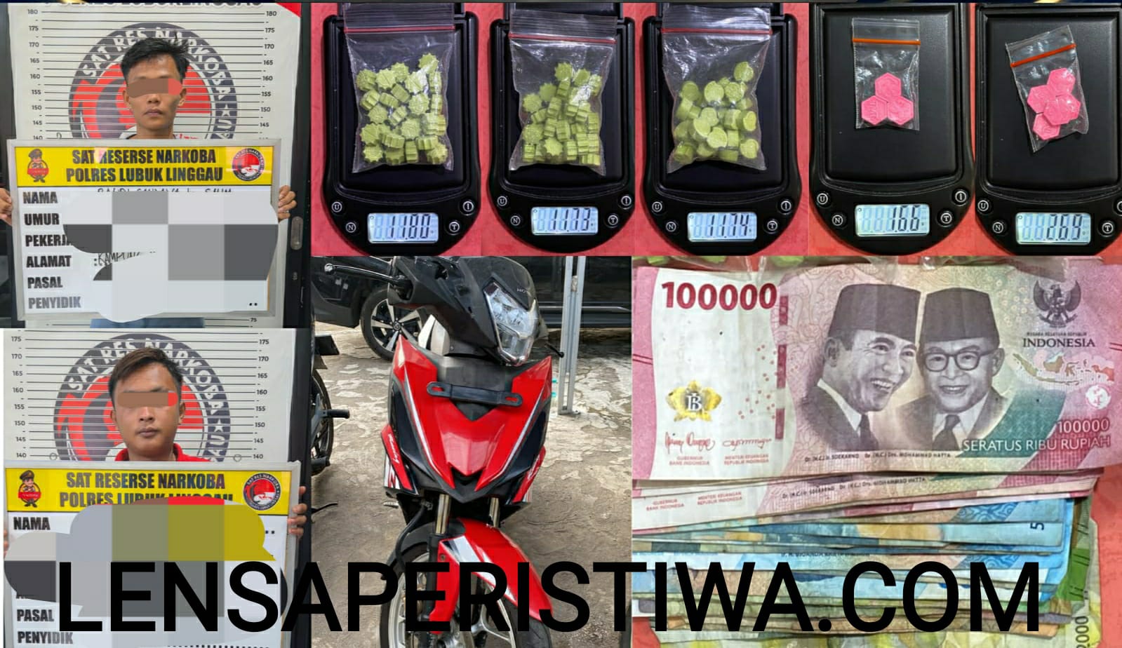 JAJARAN SATRESNARKOBA POLRES LUBUK LINGGAU MERINGKUS 2 PENGEDAR BARANG HARAM,MEMBAWA 5(LIMA) PLASTIK KLIP BENING BERISI 98 BUTIR EKSTASI