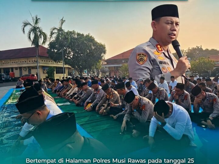 POLRES MUSI RAWAS GELAR SHOLAT ISTIQASAH MINTA TURUN HUJAN