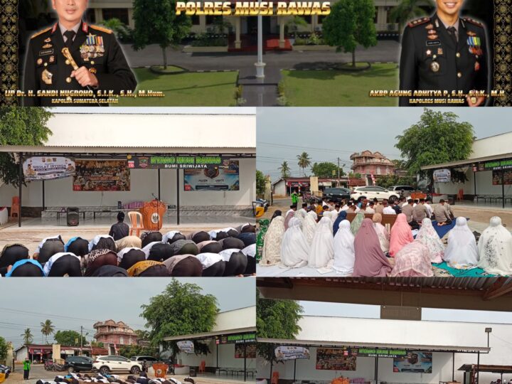 Polsek Megang Sakti Adakan Sholat Istigosah Berjamaah Bersama Forkopimcam Dan Para Tokoh Agama 
