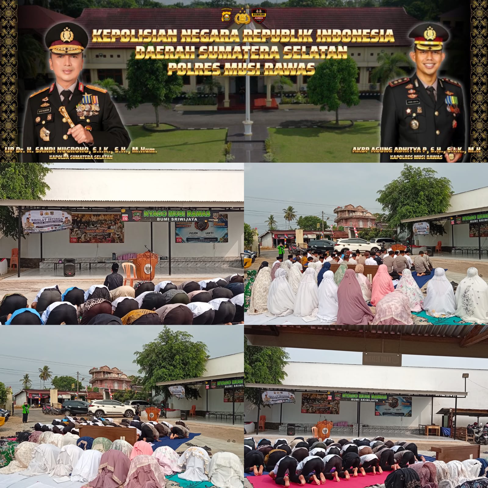 Polsek Megang Sakti Adakan Sholat Istigosah Berjamaah Bersama Forkopimcam Dan Para Tokoh Agama 
