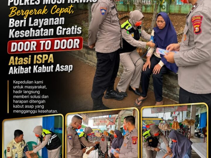 SIDOKKES POLRES MUSI RAWAS BERGERAK CEPAT,BERI LAYANAN KESEHATAN GRATIS DOOR TO DOOR ATASI ISPA AKIBAT KABUT ASAP