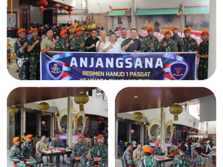 Resimen Hanud 1 Pasgat Jalin Silaturahmi Melalui Anjangsana ke Vihara Bhaisjaya Guru