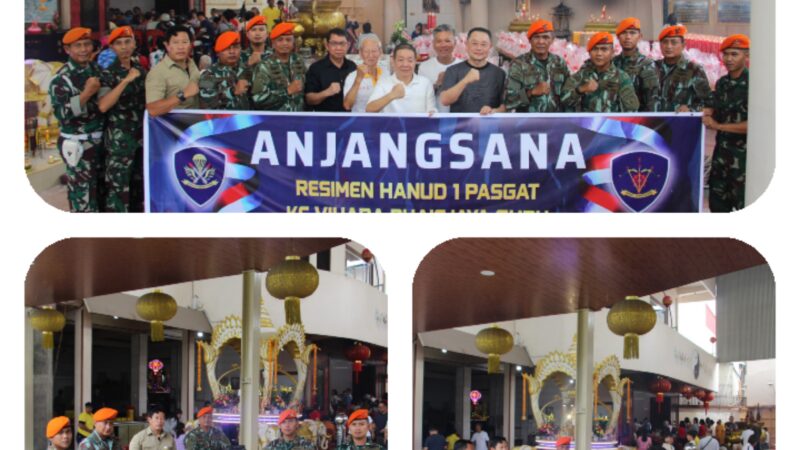 Resimen Hanud 1 Pasgat Jalin Silaturahmi Melalui Anjangsana ke Vihara Bhaisjaya Guru