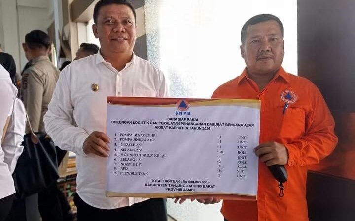Wabup Katamso Hadiri Rakor Karhutla Bersama Kepala BNPB dan Menteri Kehutanan, Tanjab Barat Terima Bantuan Rp500 Juta