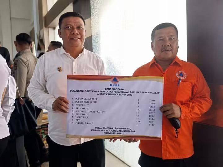 Wabup Katamso Hadiri Rakor Karhutla Bersama Kepala BNPB dan Menteri Kehutanan, Tanjab Barat Terima Bantuan Rp500 Juta