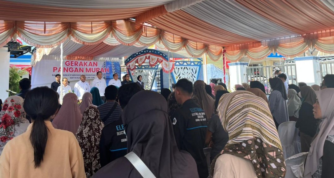 Pengawasan dan Pemantauan ketersediaan, Distribusi, Harga Bahan Pangan di Masyarakat, Satgas Pangan Polda Gorontalo Hadiri Gerakan Pangan Murah Rangka HUT LPP TVRI KE-64